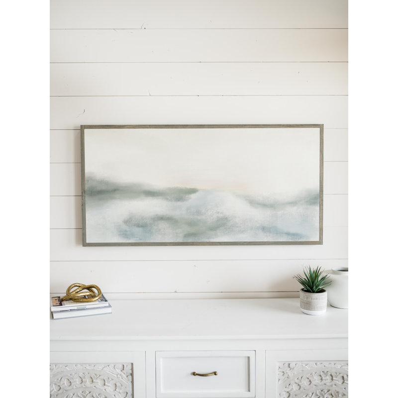 Morning Mercies, art mural encadré en bois abstrait, Gris
