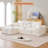 110'' Modular Sectional Sofa, L-Shaped Cloud Couch With Deep Seats, Modern Convertible Chenille Couch With Ottomans, Washable Upholstered Couches For Living Room, Bedroom, No Assembly Required-911141165-911141164