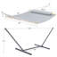 Hamac pour 2 personnes avec barre d'écartement en polyester matelassé avec support en acier robuste, capacité de 500 lb, installation autoportante sans outils, résistant aux intempéries pour le patio, la cour et l'intérieur - Gris-973352538