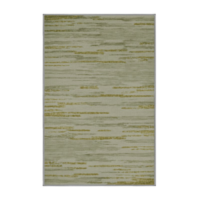 Machine Washable Abstract Brown Area Rug