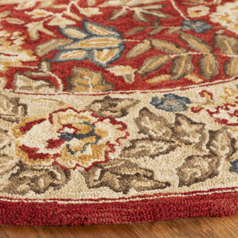Brayton Hand Hooked Wool Pile Oriental Rug, Round 8'