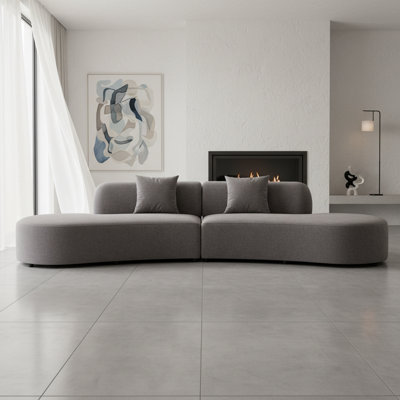 132.3 inch wide curved design sofa