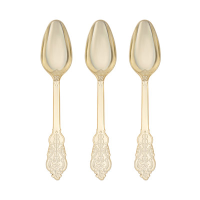 Shiny Baroque Gold Plastic Spoons