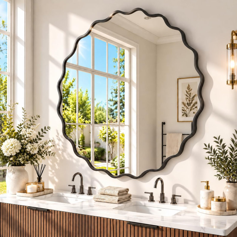 Aluminium Wall Vanity Mirror, Black