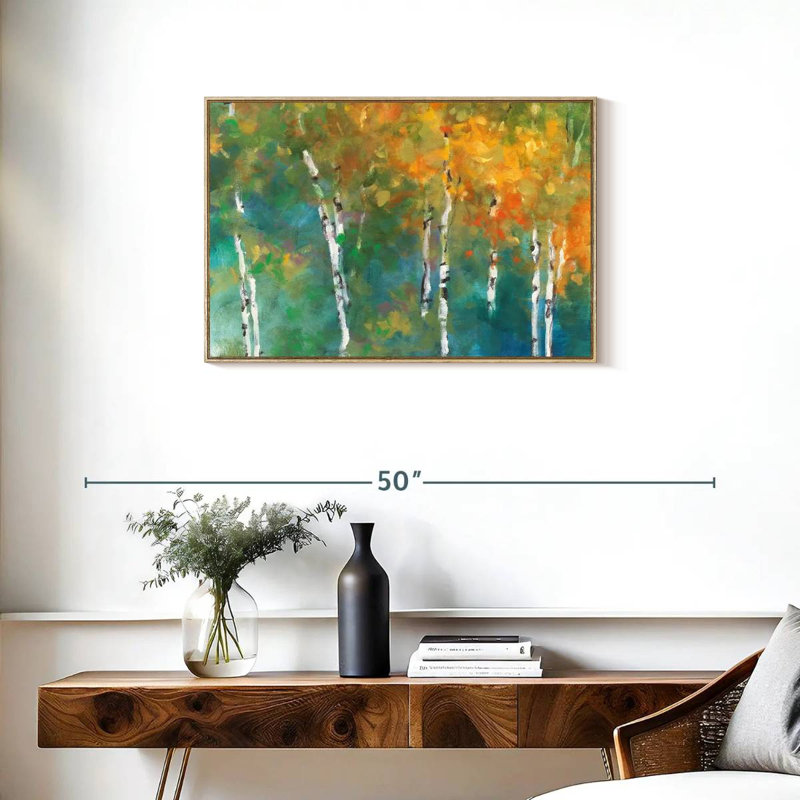 Confettis II, Cadre flottant en bois naturel, 31 po x 21 po