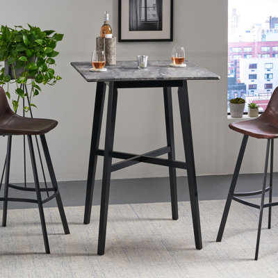 Chesterville dining room table，Modern Bar Height 42" Dining Table, Rubberwood Legs and Laminate Table Top
