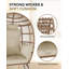 Oversized Wicker Egg Garden Chair with Cushion-827506218