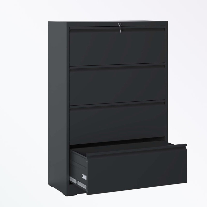 Classeur Medeina de 35,43 po de largeur, Noir