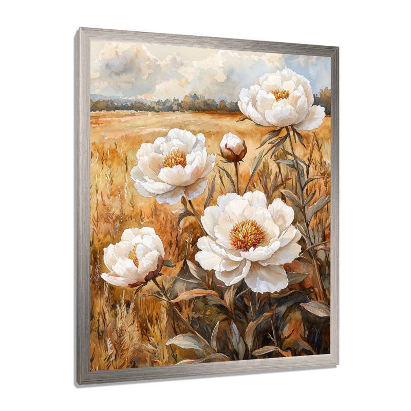 Bowerton - impressions murales florales, Reproduction encadrée d'une seule photo, Argent argent, H 20 po x l 12 po