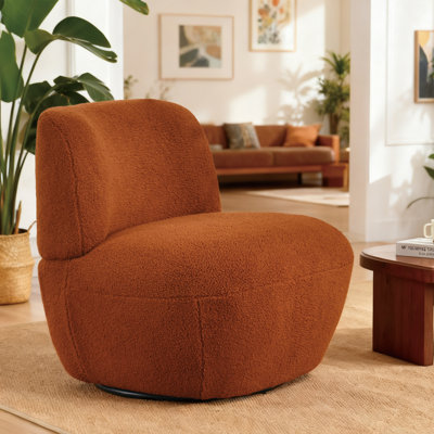 Cozy Modern Bouclé Swivel Lounge Accent Seating Chair by Latitude Run