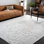 Kenosha Hand Tufted Viscose/Wool/Cotton Chevron Rug in Gray/Ivory
