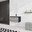 Ensemble de meuble-lavabo mural flottant 30 po avec lavabo en céramique et porte d'armoire à fermeture en douceur