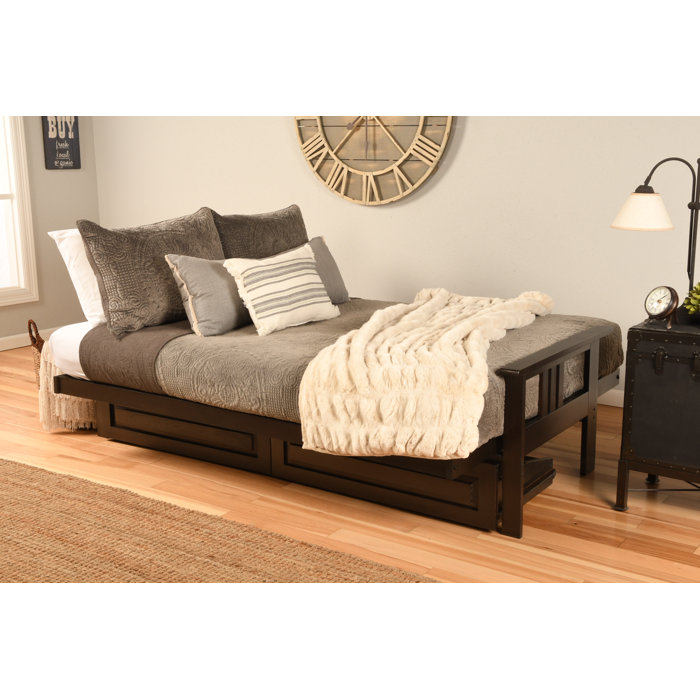 The Twillery Co.® Stratford Full Futon Frame Includes Storage Drawers ...