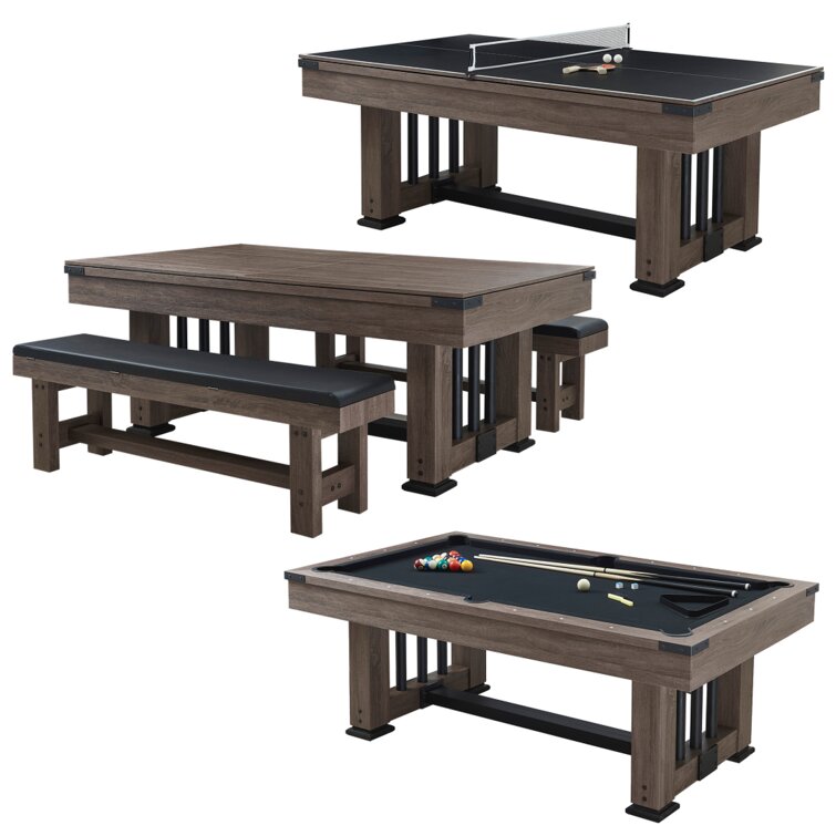 Hampton 3-In-1 Combo Game Table | Billiards + Ping Pong + Dining