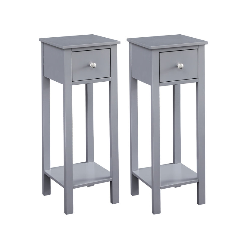 25cm W Manufactured Wood Bedside Table, Grey