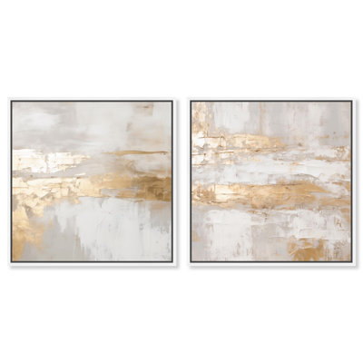 Golden Luxe Room Art 2 Panel Set Canvas Print by 