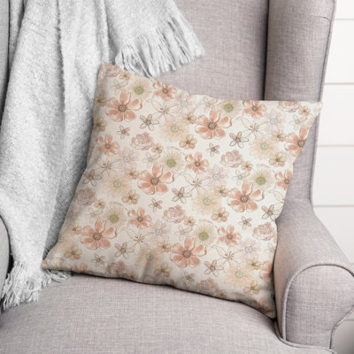 Floral Reversible Throw Pillow