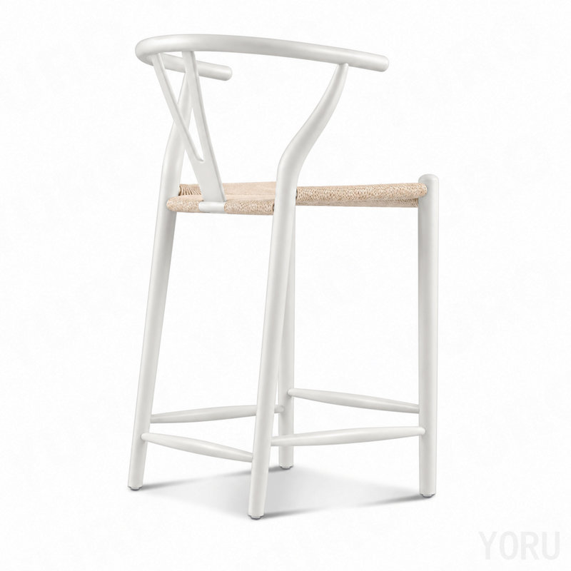 Tabouret de comptoir teint en blanc