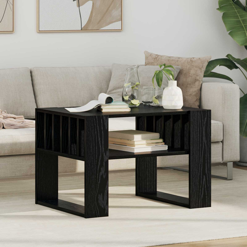 Coffee Table with Storage, 45cm. H x 66cm. L x 49.5cm. W, Black Oak