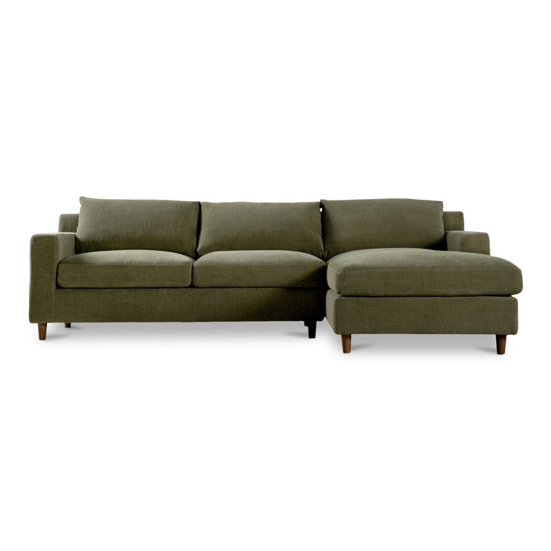 Canapé modulaire Alania, Orienté à droite, Chenille Crypton® vert olive