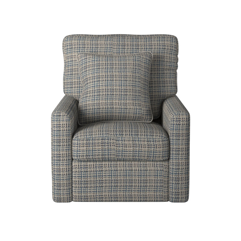 Fauteuil club pivotant en polyester de 34 po de largeur Keyone, Polyester platine