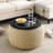Round Storage Ottoman, 2 in 1 Function, Work as End table and Ottoman