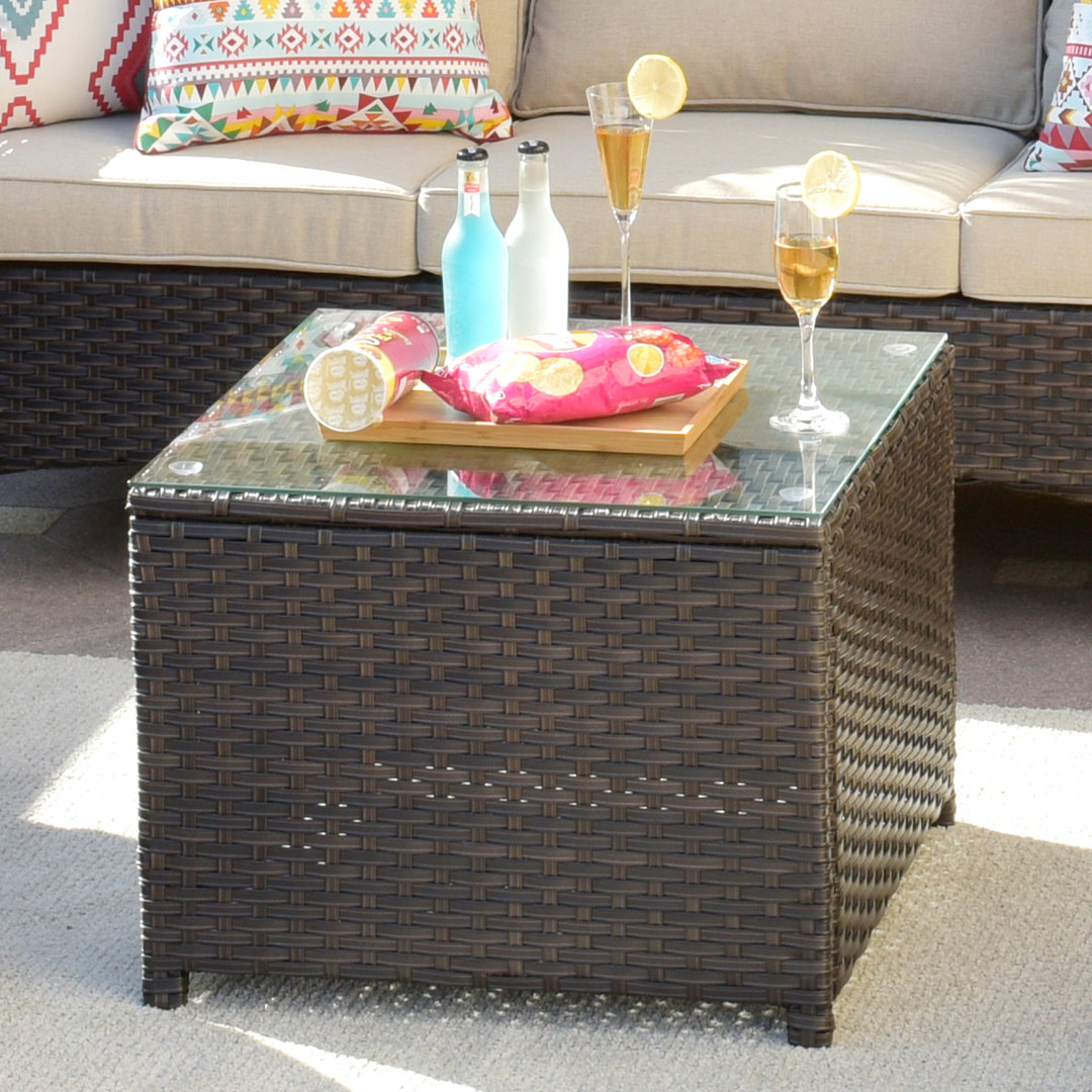 Fetter Square Wicker Outdoor Coffee Table , 23.89'' in. W 23.89'' in. D Latitude Run® 