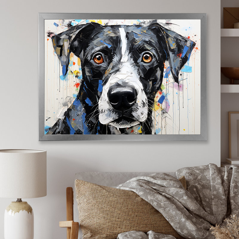 Braque Saint Germain, reproduction d'art mural chien, Cadre de coin fermé argenté, H 12 po x l 20 po x P 1 po