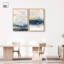 «Gilded Coastal Calm Blue Art», ensemble de 2 impressions sur toile par -896778138-896778140-896778113