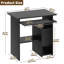 Laptop Study Table Office Desk with Storage Drawer Shelves Keyboard Tray,Black-1944967992
