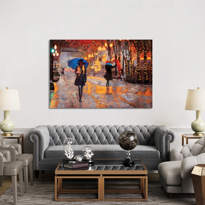 Rain Walk 1 Piece Wrapped Canvas Painting, 152.5 cm H x 101.5 cm W