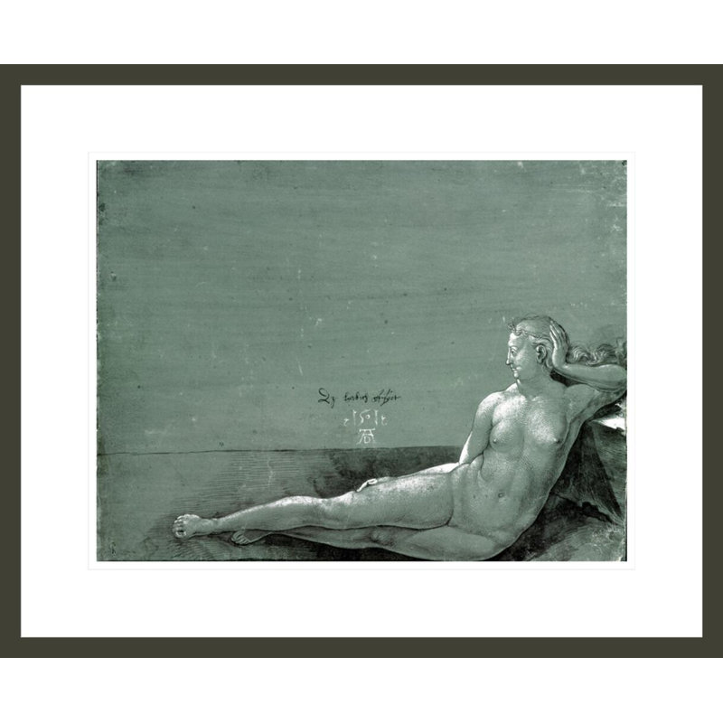 «Nu féminin inclinable» par Albrecht Dürer, impression giclée sur cadre, H 17,75 po x l 21,62 po