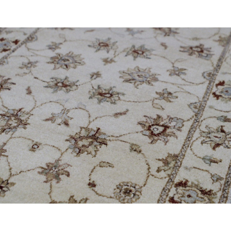 Hand-Knotted High-Quality Beige and Beige Runner