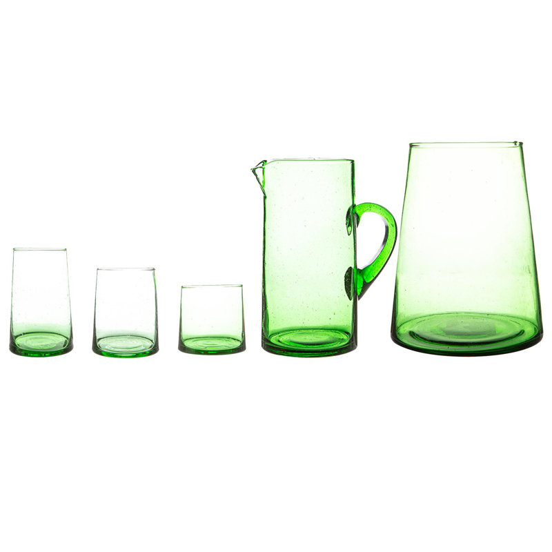 20pc Recycled Glassware Set - By Nicola Spring, Green