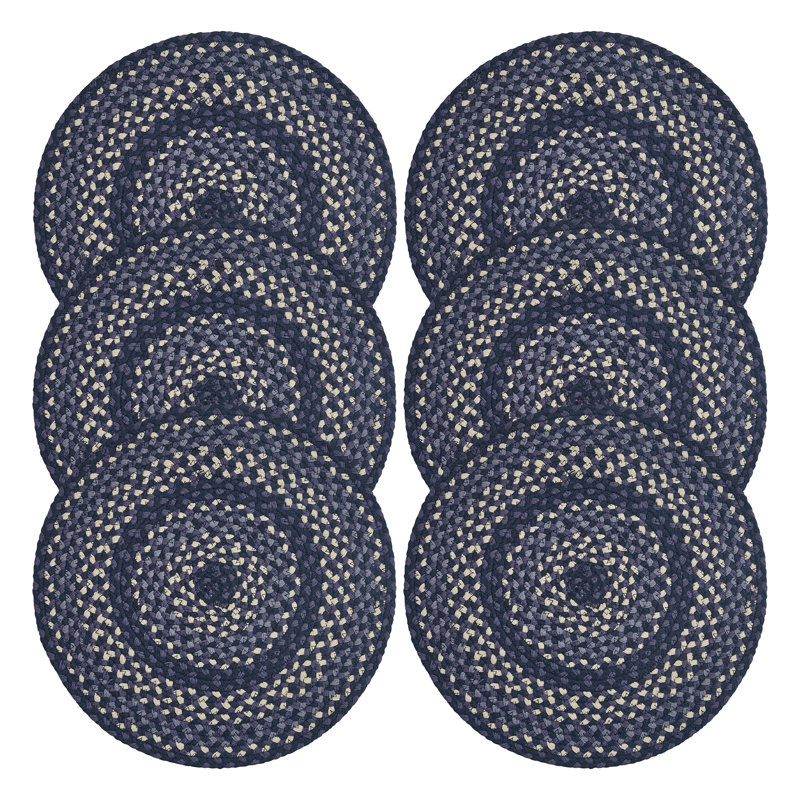 Ensemble de 6 napperons tressés Bluestone