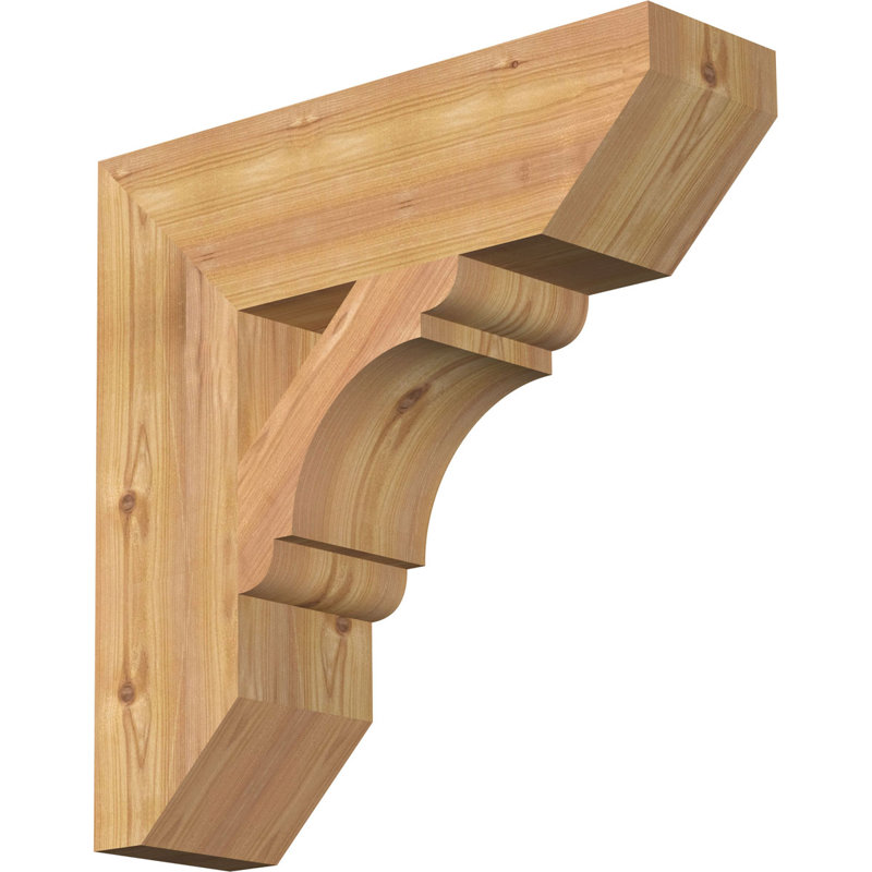 Support en bois / corbeau, Cèdre rouge de l'Ouest (lisse), 20"H x 5.5"W x 20"D