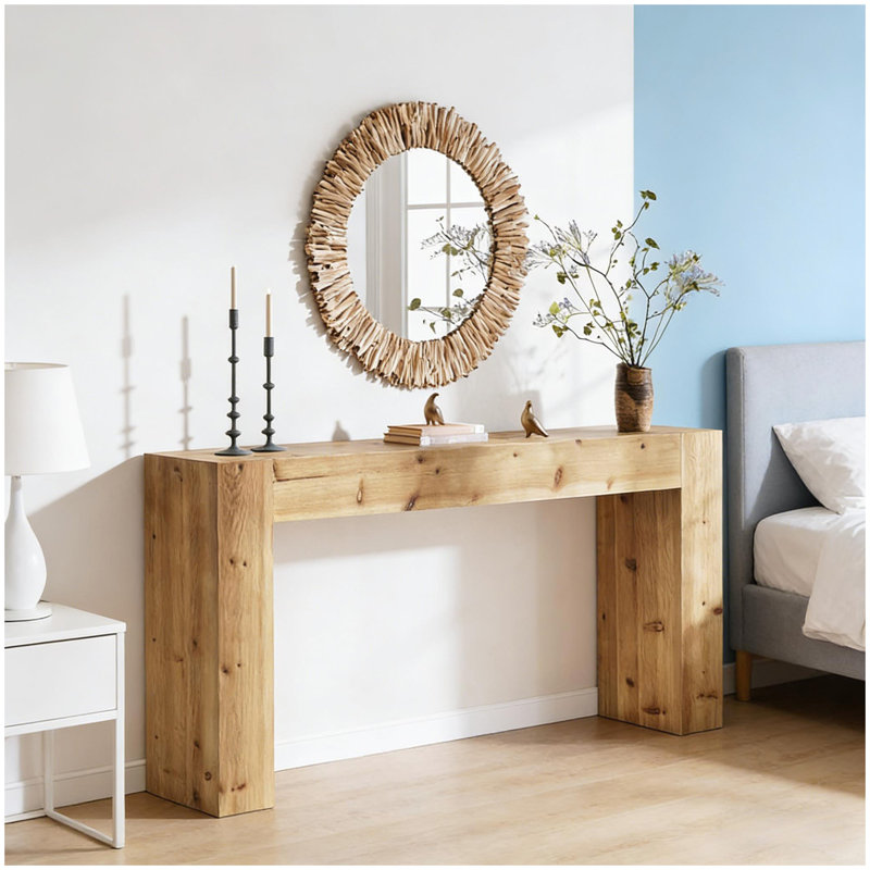 Table d'appoint en bois, table de couloir au design minimaliste, console