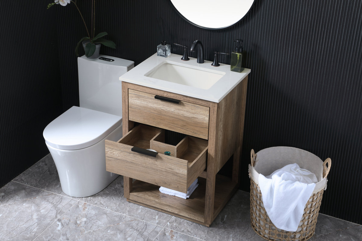 Felicity 24'' Single Bathroom Vanity, Natural Oak