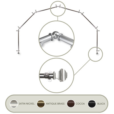 Anferney Adjustable Bay Window Single Curtain Rod