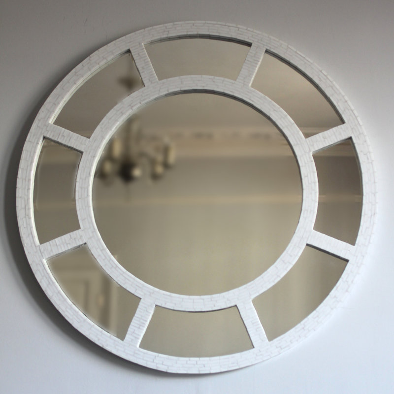 Flat Wall Mirror, White, 80cm H