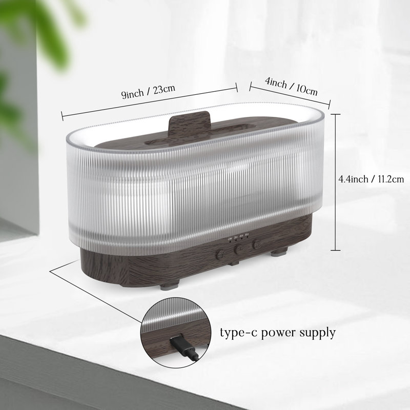 Diffuseurs d'huiles essentielles Benamin 300 ml, humidificateur d'aromathérapie à brume fraîche, mélange de lumière flamme, alimentation USB