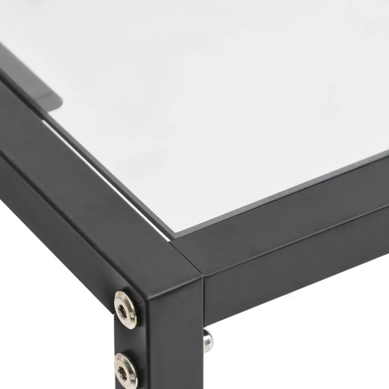 Hefling Glass Top Console Table, Transparent, 75.5 H x 200 W x 35 D cm