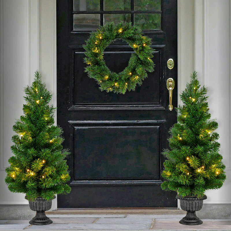 3.05' H Lighted Artificial Pine Christmas Tree