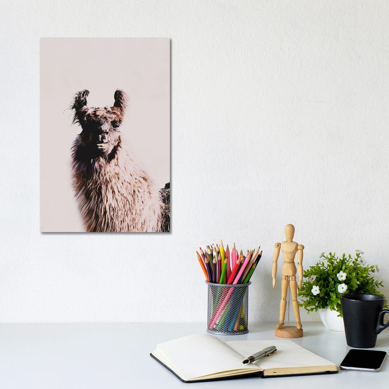 Lama Wilbur Beige by Monika Strigel - Wrapped Canvas Print, 30.48cm H x 20.32cm W x 1.9cm D