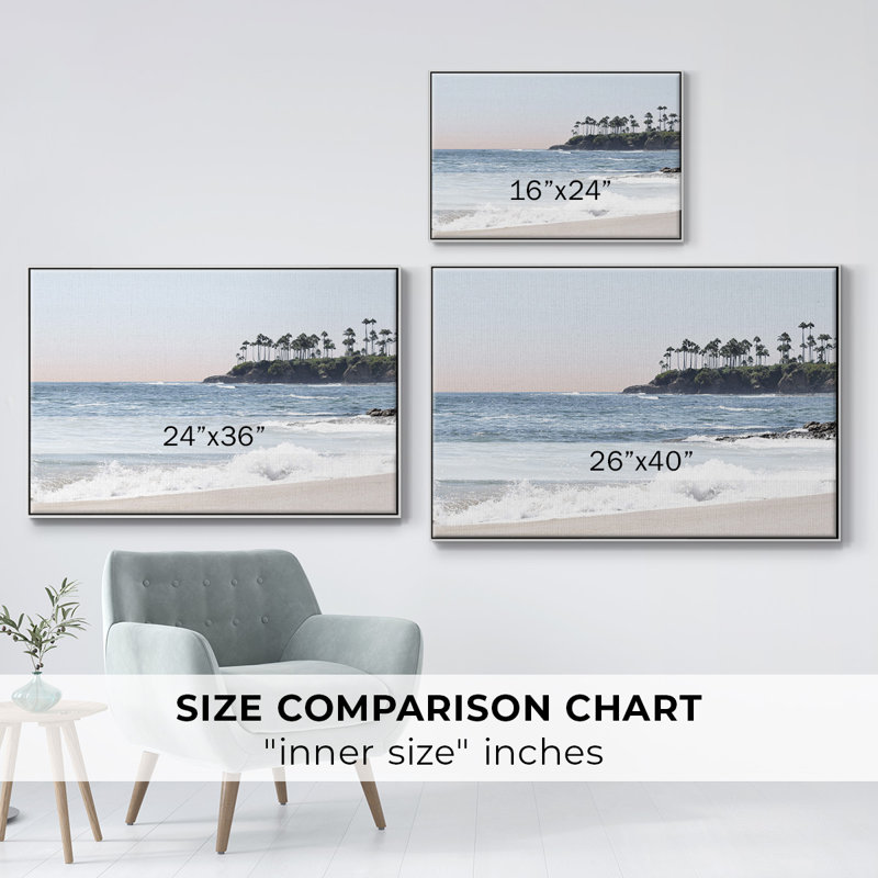 «Distant Palms», reproduction sur toile, Blanc, H 25 po x l 37 po x P 2 po