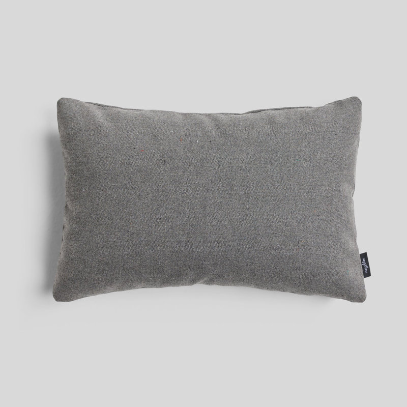 Crosshatch Sunbrella® Outdoor Throw Pillow, Graystone, 16"H x 24"W, Rectangular