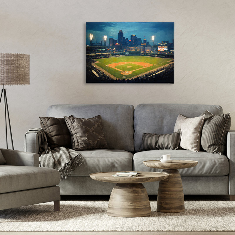 Baseball Stadium at Night, conception par Arlington Prints, H 16 po x l 24 po