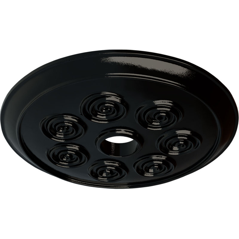 Médaillon de plafond en spirale 25 1/4 po x 4 po x P 2 po (convient aux auvents jusqu'à 4 po), Perle noire