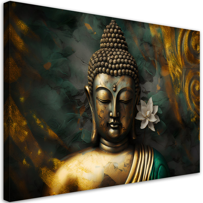 Buddha Zen Abstraction - No Frame Print on Canvas, 80cm H x 120cm W