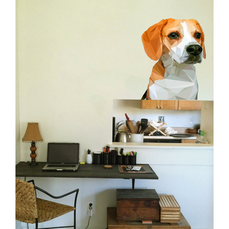 Adhésif décoratif chien polygonal, H 28 po x l 22 po